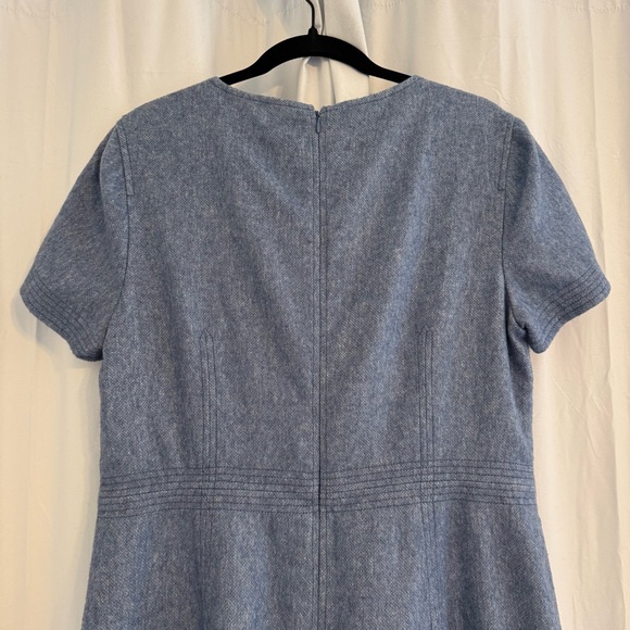 Banana Republic Italian Wool Flannel Sheath Dress Lined Blue NWT Size 14 - Picture 7 of 16